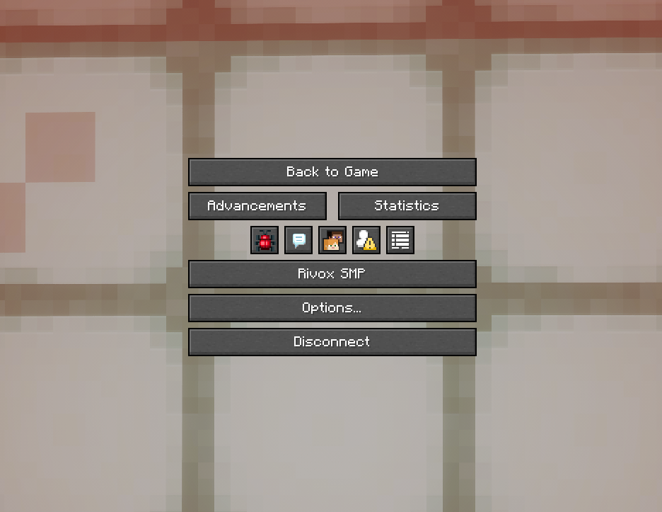 Pause menu with the Rivox SMP button
